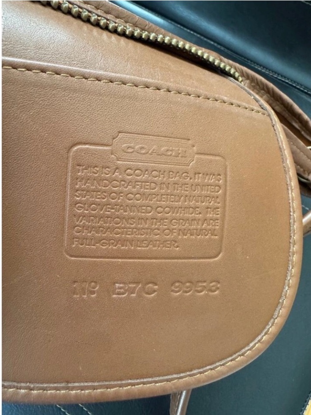 Vintage COACH Helen 9953 British Tan Leather Duffle Feed Sac - Picture 9 of 10